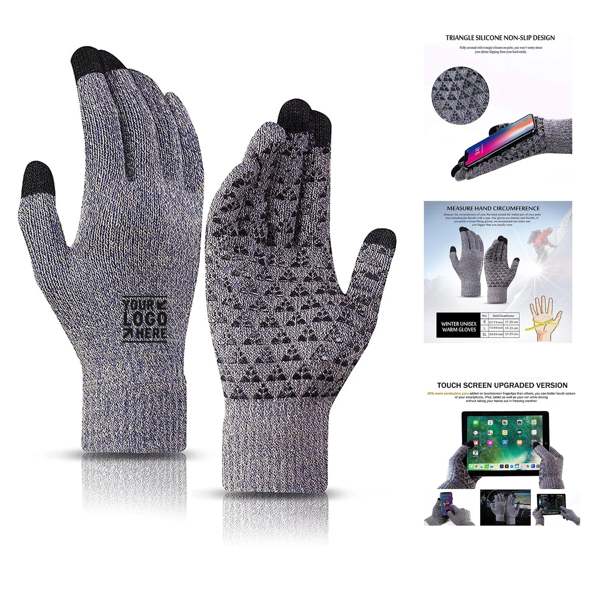 Touch Screen Cold Weather Thermal Warm Knit Glove 1