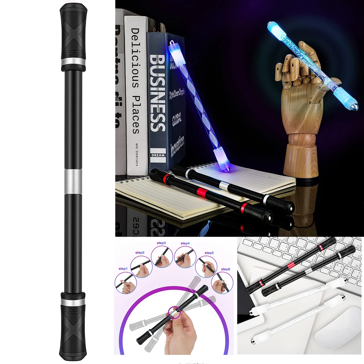 Led Light Rotating Pen 1