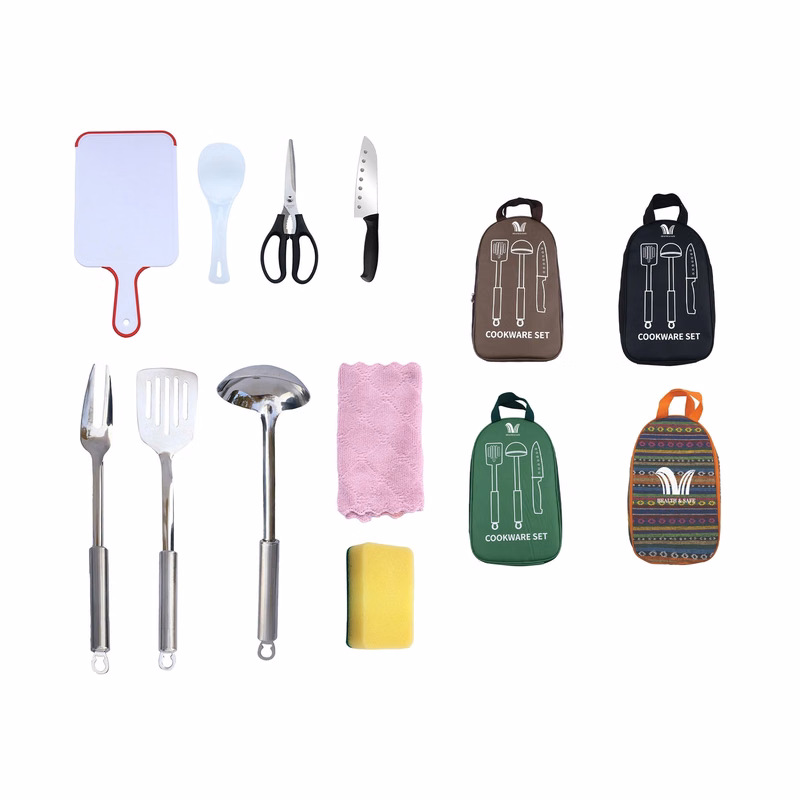 Outdoor Camping Utensil Kitchen Set Cookware Kit-9Piece