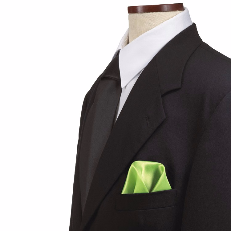 CLOSEOUT - Lime Pocket Squares Silk