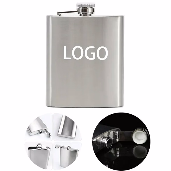 Custom 8 oz Stainless Steel Hip Flask — Premium Pocket Gift with Screw Cap