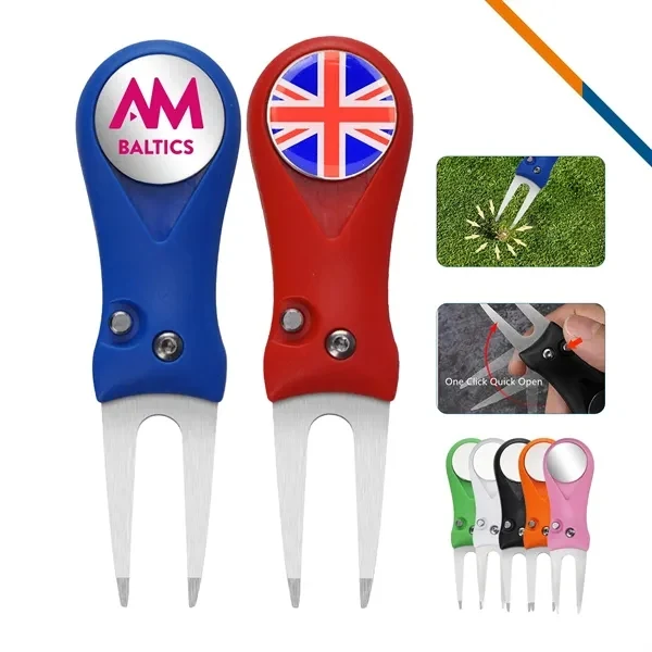 Custom Stainless Steel Lightweight Divot Tool with Large Imprint Area — Golf Gift Item 1
