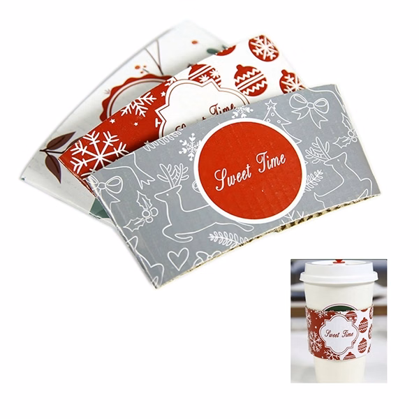White Corrugated Coffee Cup Sleeve