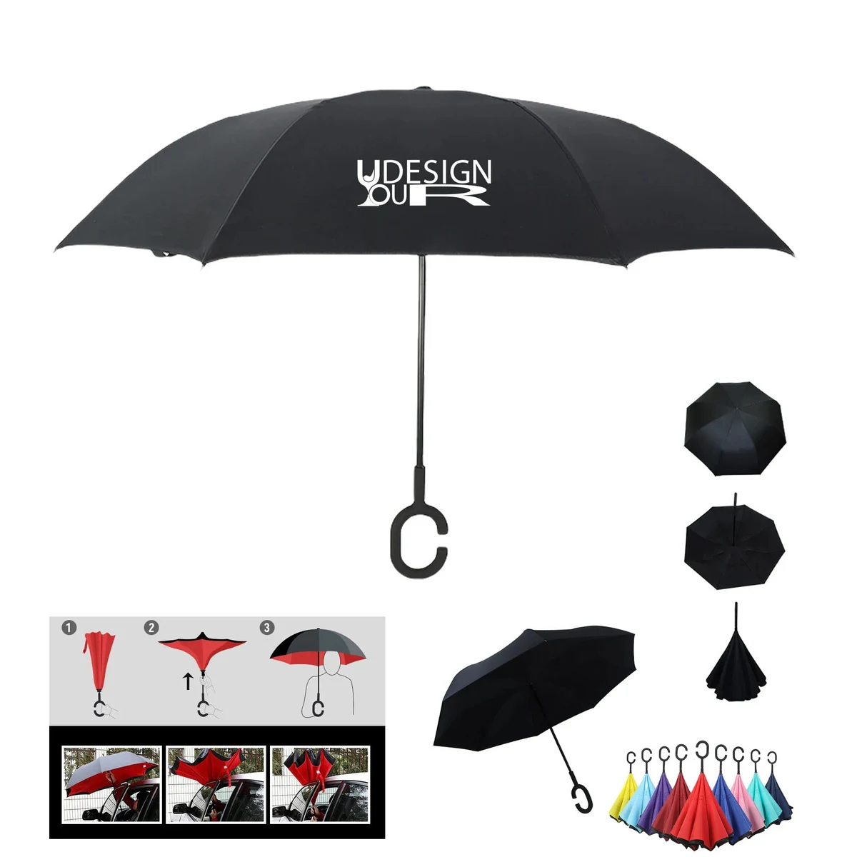 Double Layer Canopy Reversible Umbrella 1