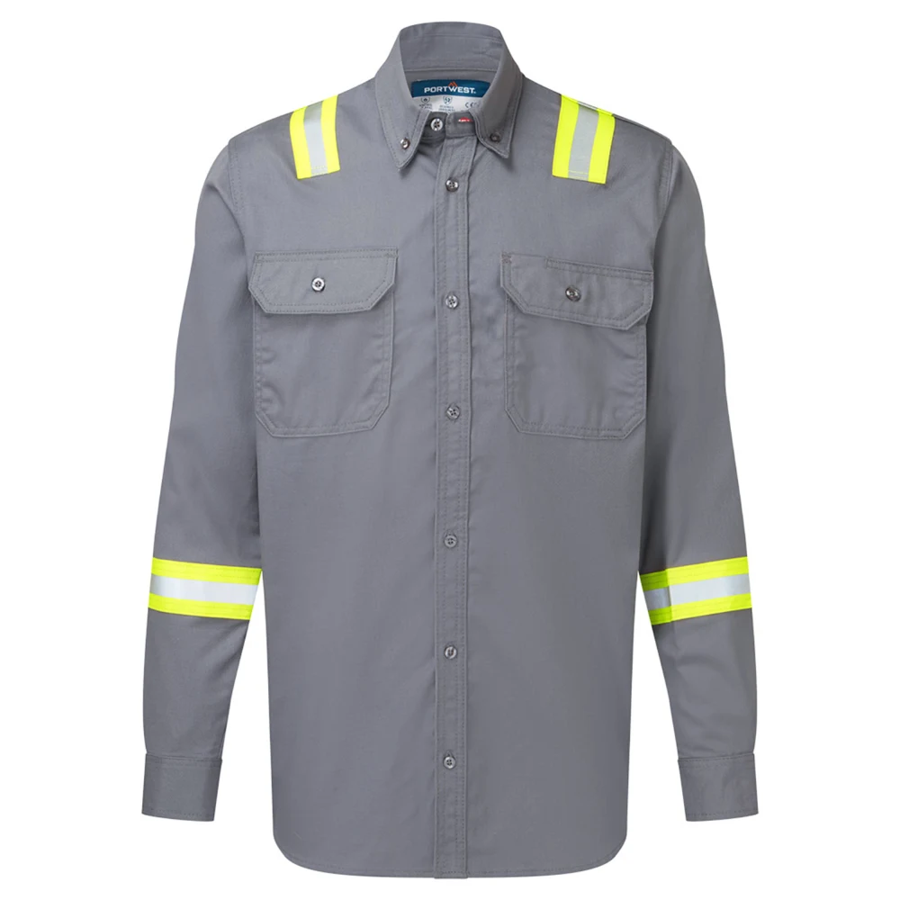 PORTWEST® Bizflame 88/12 FR Taped Shirt Gray w/ UPF 40 Protection 1