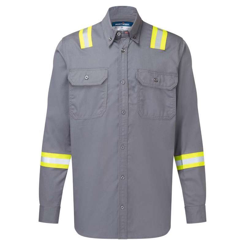 PORTWEST® Bizflame 88/12 FR Taped Shirt Gray w/ UPF 40 Protection