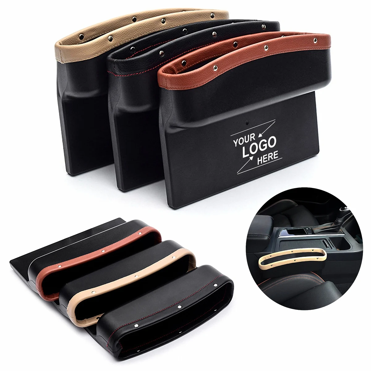Car Seat Gap Organizer PU Leather Storage Box 1