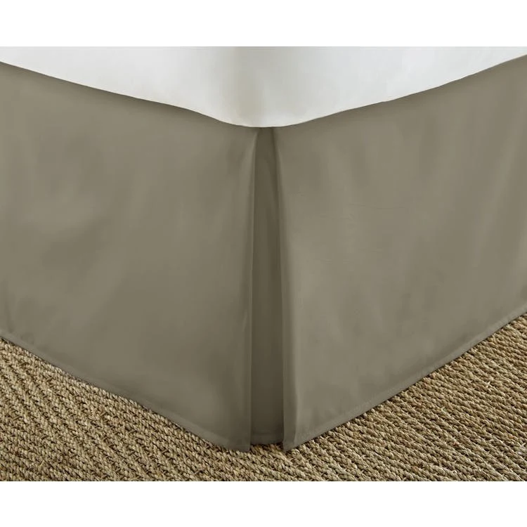 Premium Bed Skirts - Taupe Twin XL Pleated 1