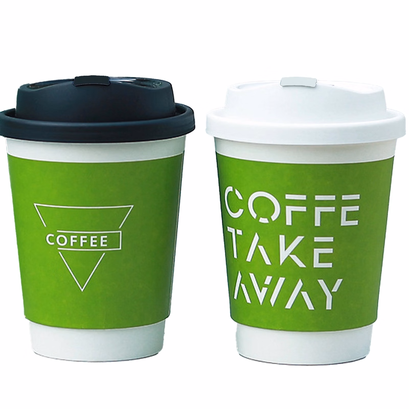 MOQ 500pcs 8 Oz Double-Walled Coffee Paper Cups With Lid