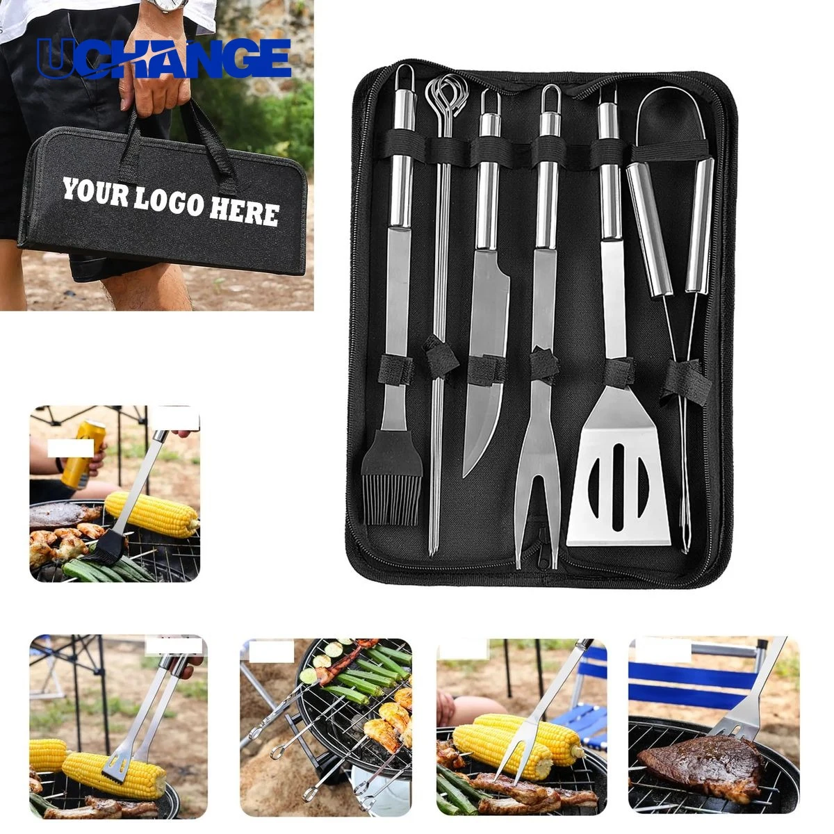 Stainless Steel BBQ Grill Accessory Set for Chefs 1