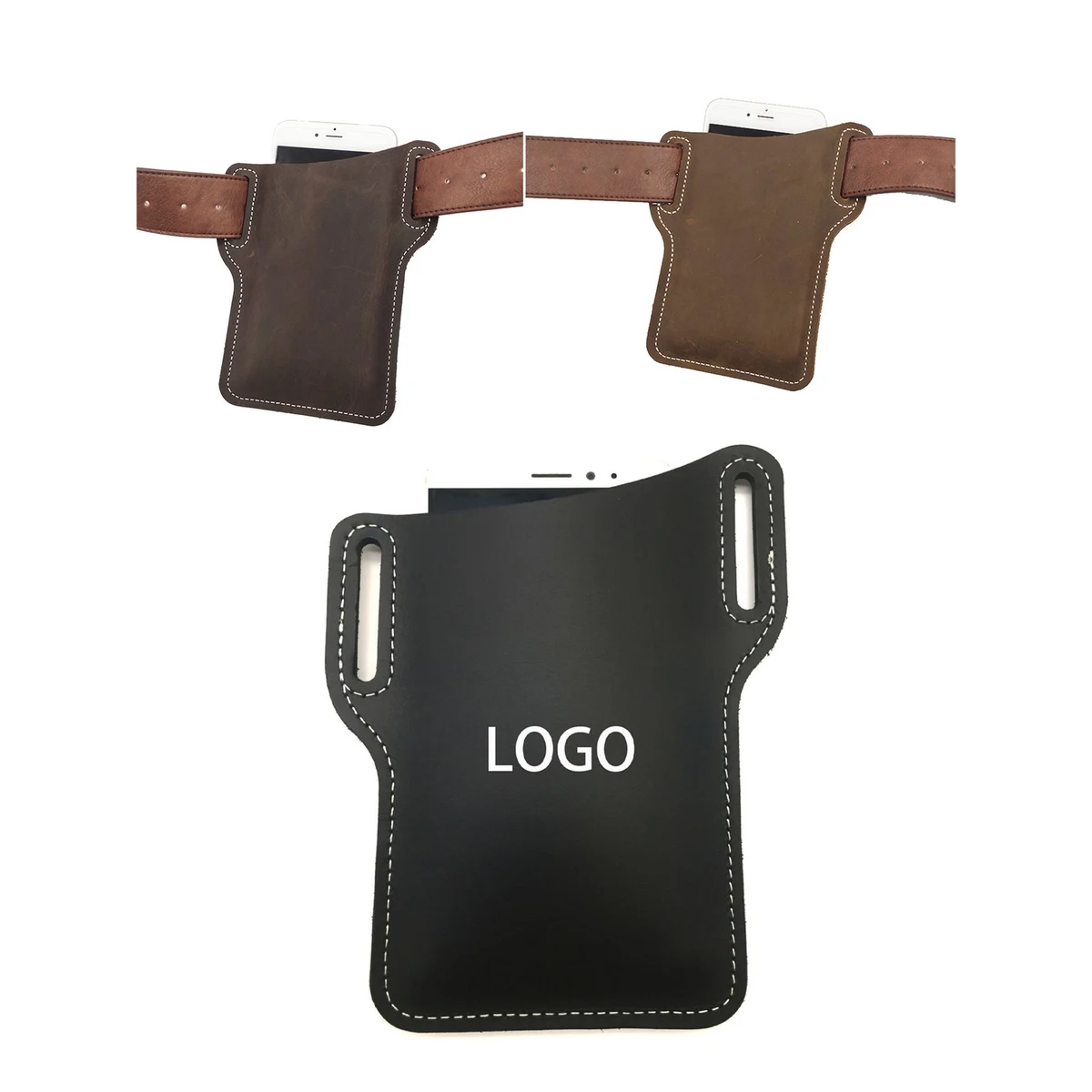 Genuine Leather Phone Waist Bag 1