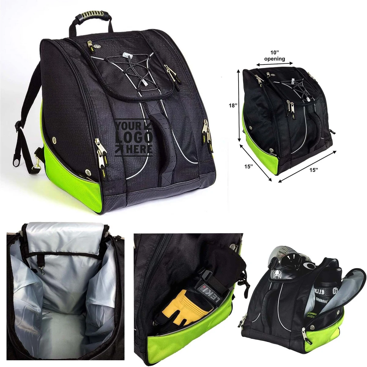 Waterproof PVC Bottom Everything Ski Snowboard Boot Bag Backpack 1