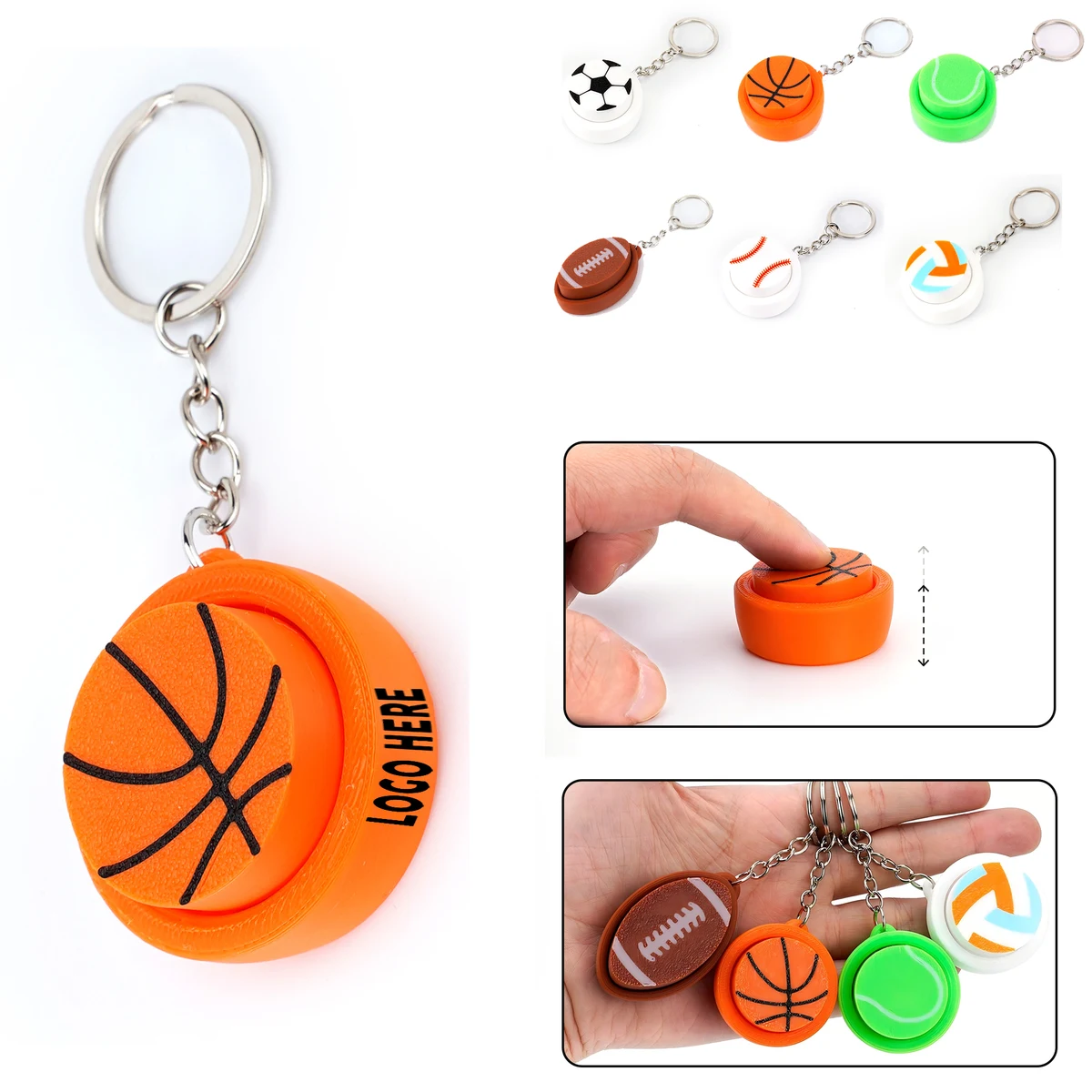 Athletic Style Fidget Popper Keychain 1