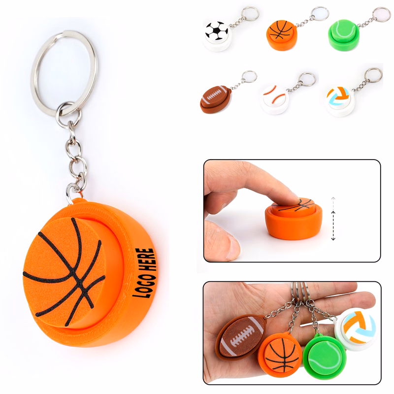 Athletic Style Fidget Popper Keychain