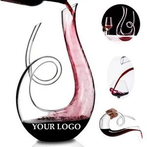 Bottle Glass Decanter Hand Made U Shaped Crystal Clear Glass Wine Carafe Decanter 1