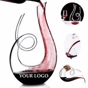 Bottle Glass Decanter Hand Made U Shaped Crystal Clear Glass Wine Carafe Decanter