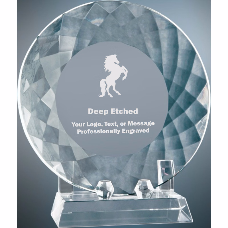 7 3/4" Crystal Plate with Base Award