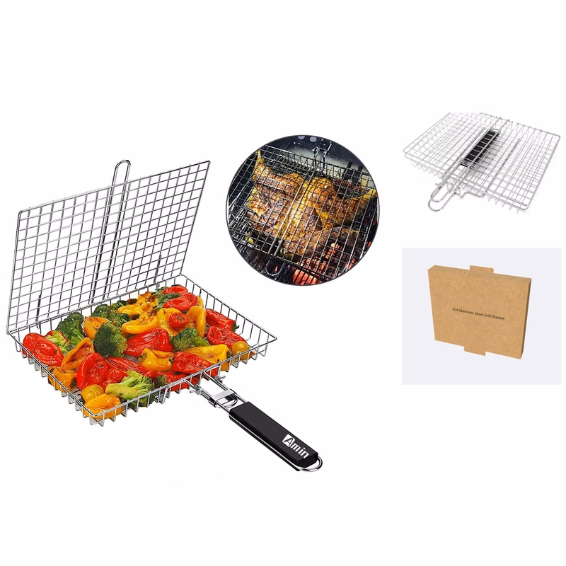 Foldable Barbeque Grilling Basket