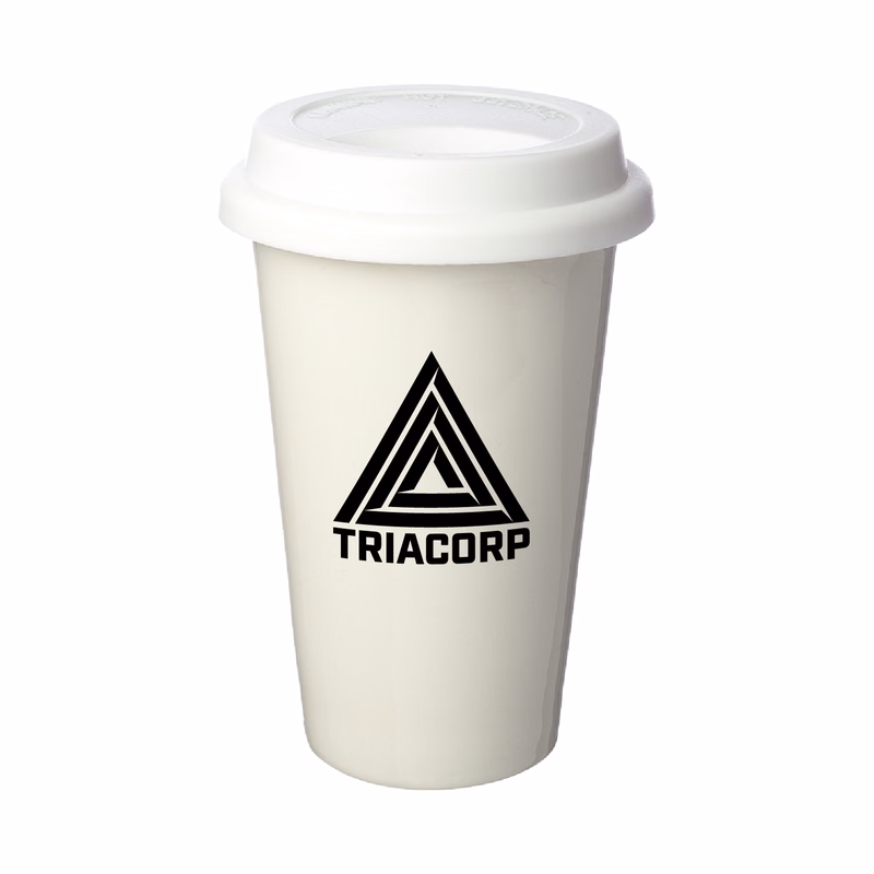 11 oz. Double Wall Ceramic Tumbler (1 Color Imprint)