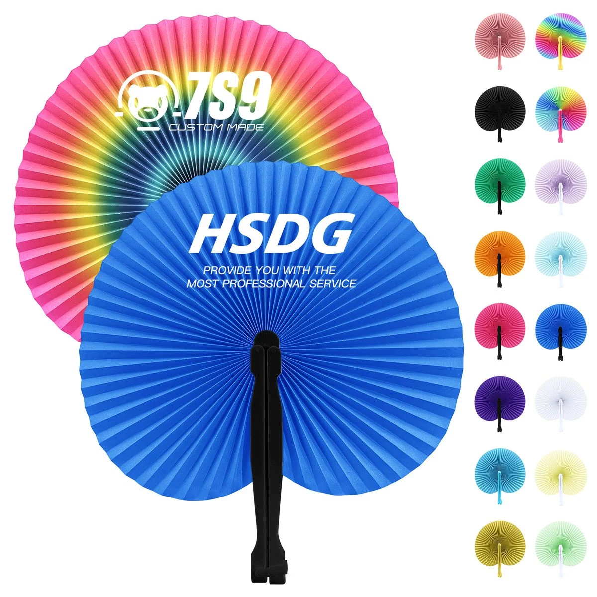 Full Color Round Folding Hand Paper Fan 1
