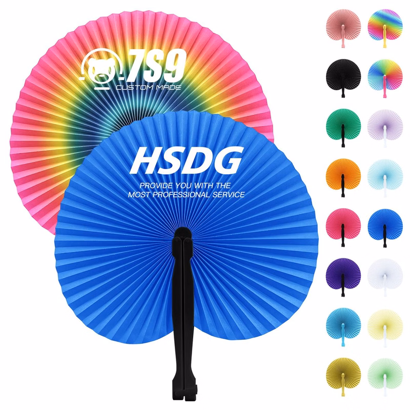 Full Color Round Folding Hand Paper Fan