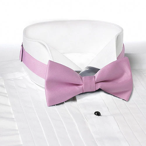 Pink Solid Color Bow Tie - Adjustable Band 1