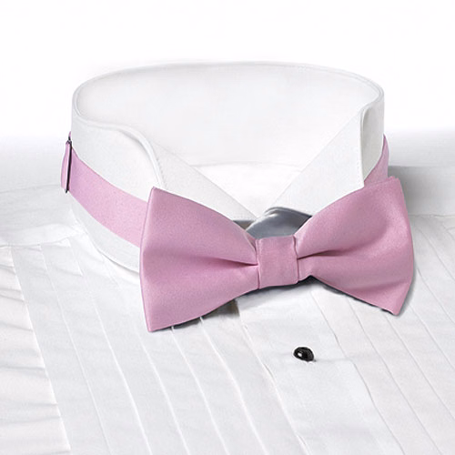 Pink Solid Color Bow Tie - Adjustable Band