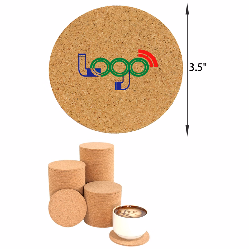 MOQ 50 PCS Durable Round Corkwood Coaster