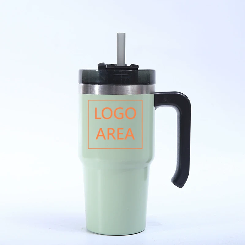 20 OZ Insulated Travel Mug with Handle, Lid and Straw 1