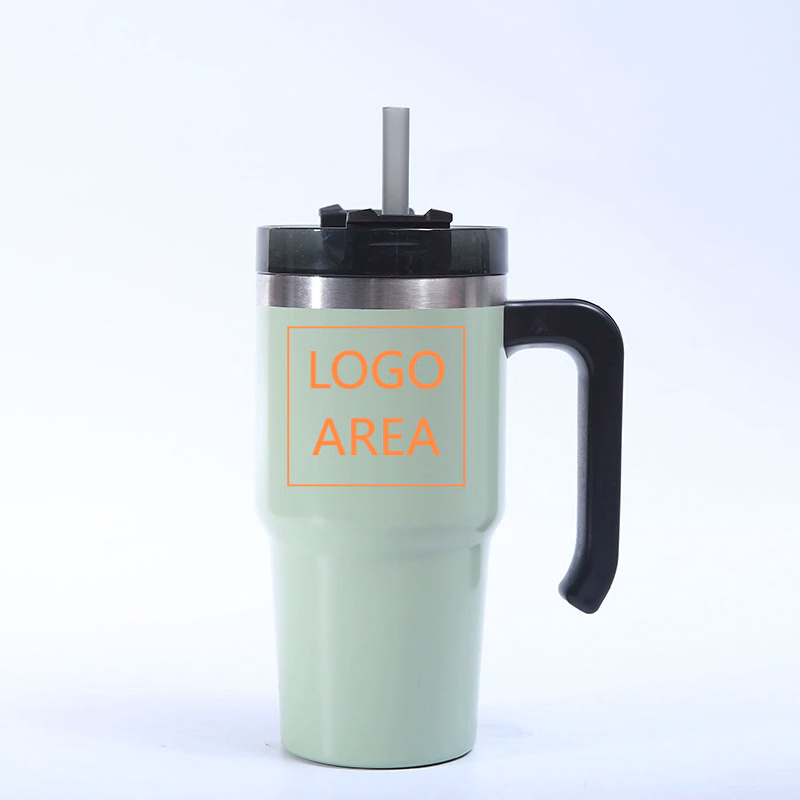 20 OZ Insulated Travel Mug with Handle, Lid and Straw