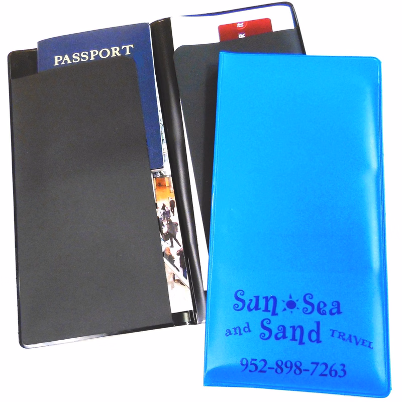Travel/Insurance Document Holder w/2 Opaque Pockets Inside 4 3/8 x 9 1/4