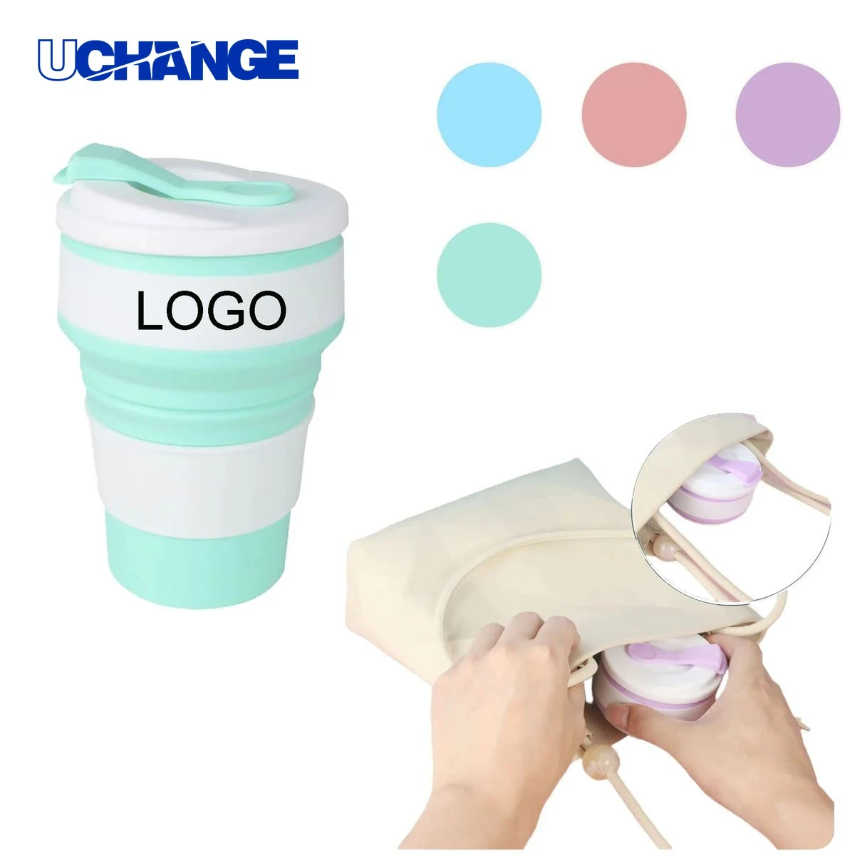 Outdoor Portable Silicone Collapsible Cup Container 1