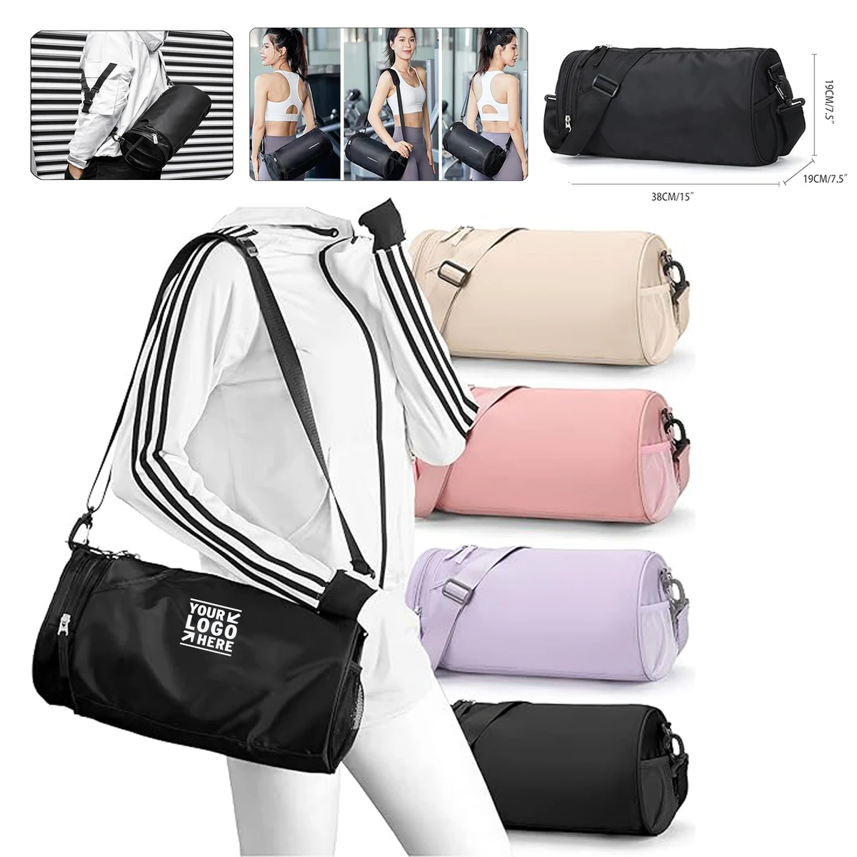 Men Women Water-resistant Travel Duffel Sport Small Gym Workout Bag With Shoes 1