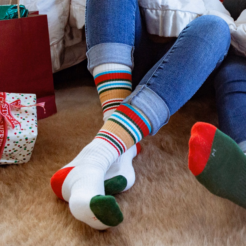 Patterned Winter Socks - Stylish Warmth for Cold Days - American Made