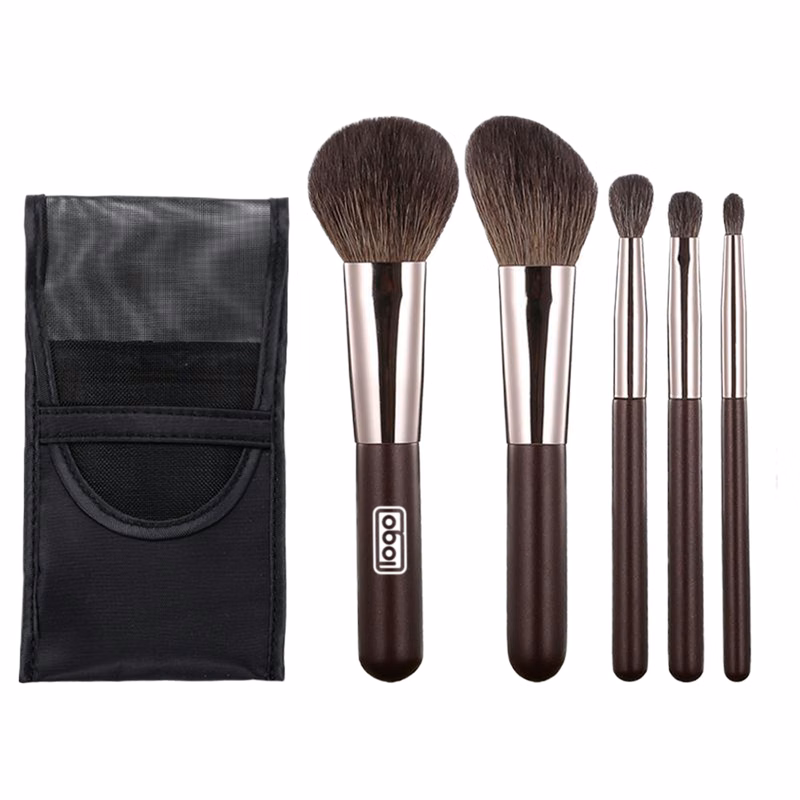 5 Piece Mini Wool Makeup Brush Set