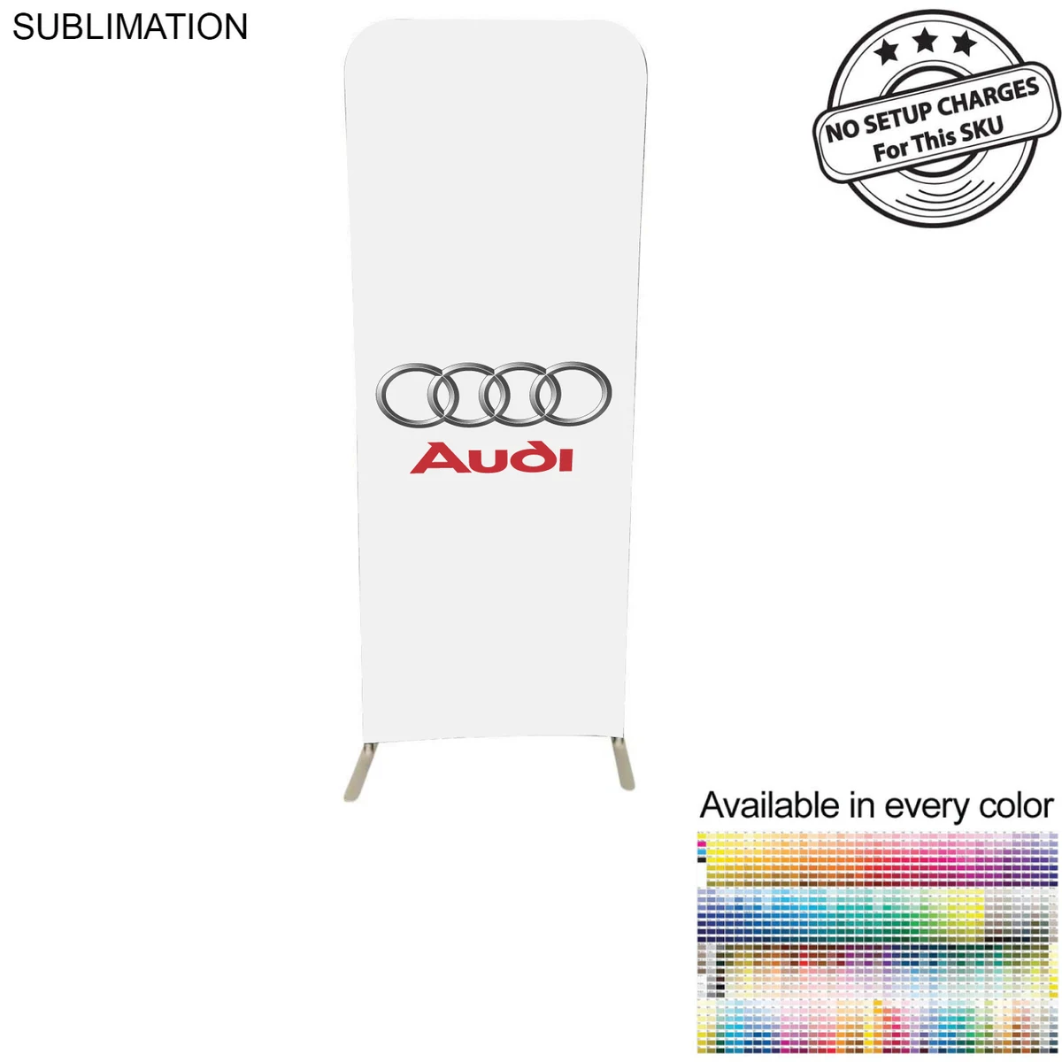 Product Branding 2'W x 78"H EuroFit Tension Fabric Banner Display Kit, Graphics Double Sided 1