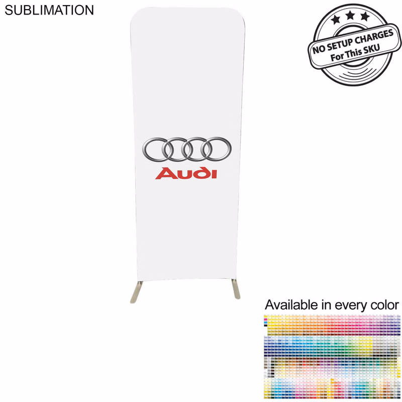 Product Branding 2'W x 78"H EuroFit Tension Fabric Banner Display Kit, Graphics Double Sided