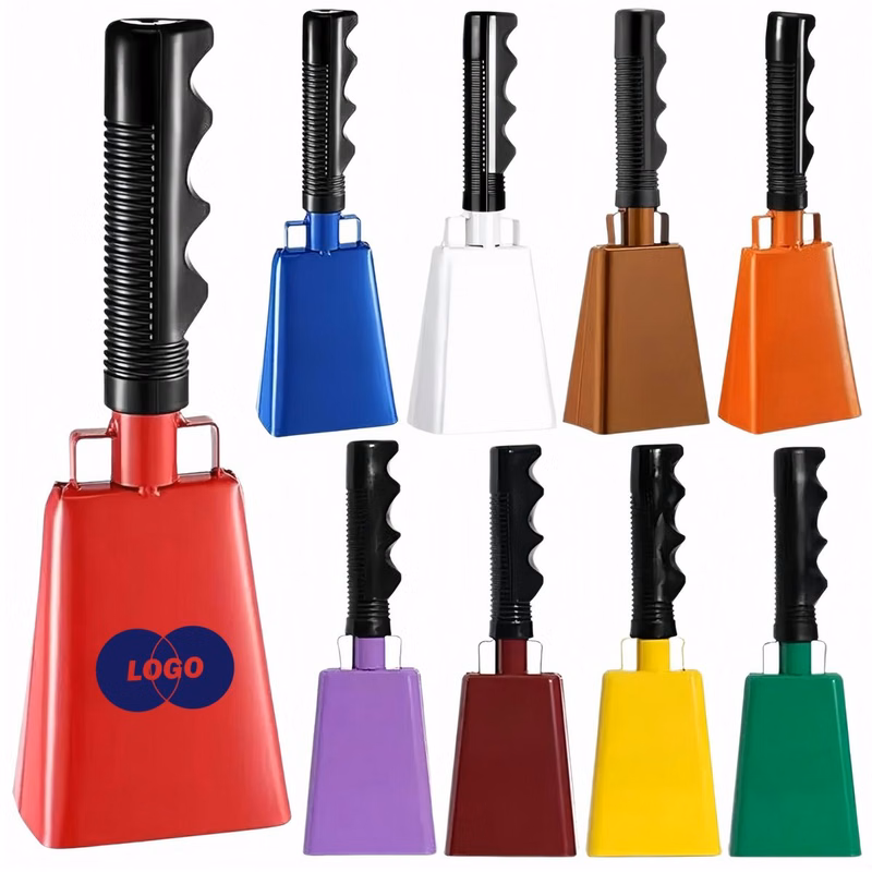 9 Inch Metal Cheer Cowbell With Non Slip Handle