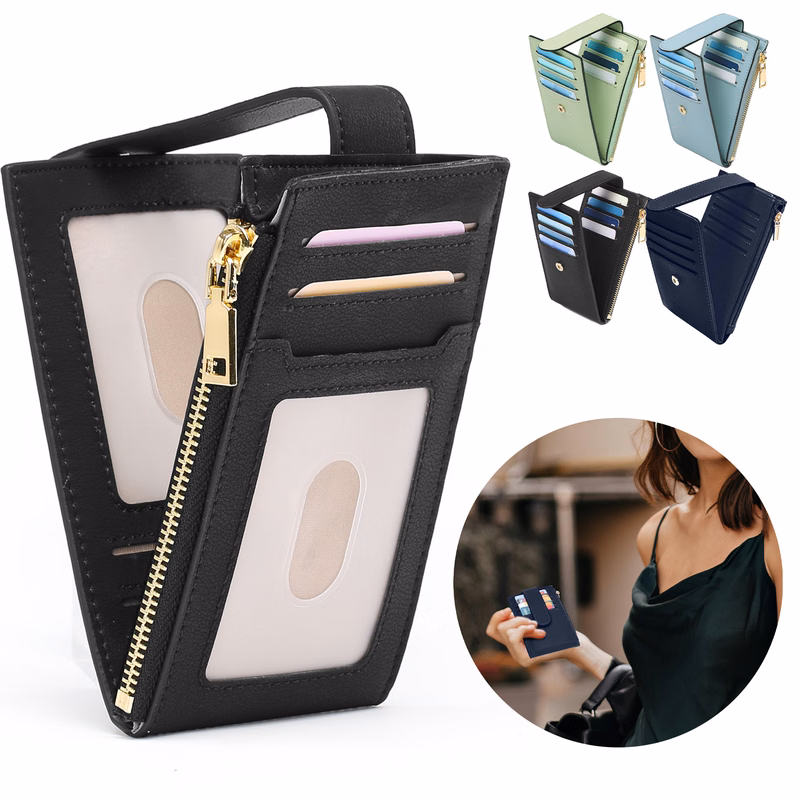 Womens Walllet Slim RFID Blocking Bifold Multi Card Case