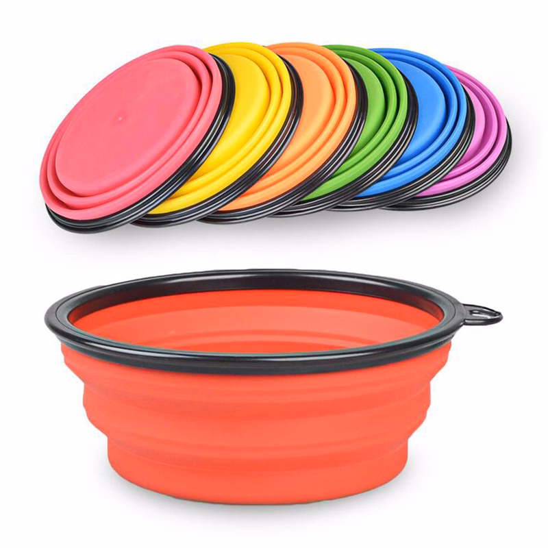 Large Pet Dog Cat Animal Water Feed Food Training Bowls with Carabiner