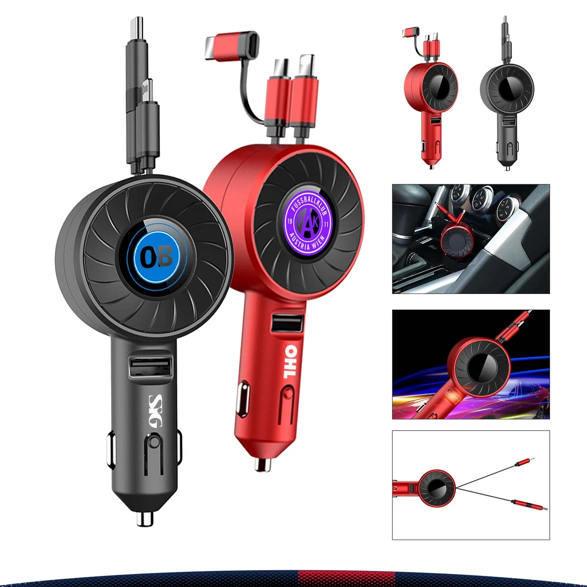 Turbo Retractable Car Charger 1