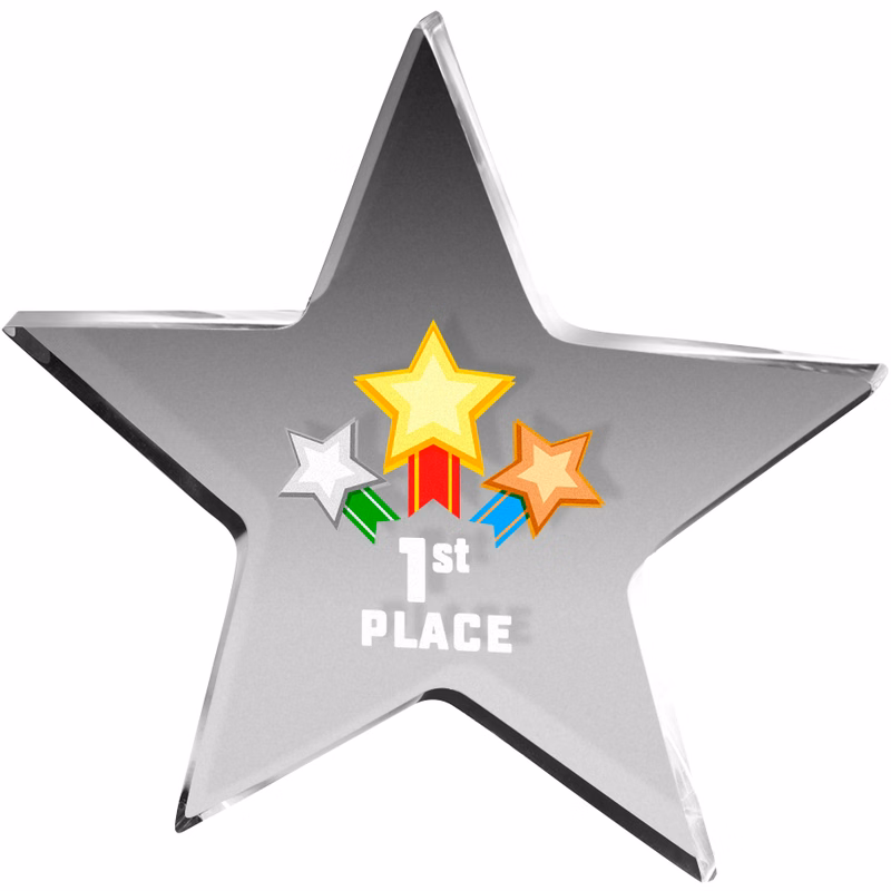 Clear Star Acrylic Paper Weight (5"x 5"x 3/8") Full Colour PhotoImage