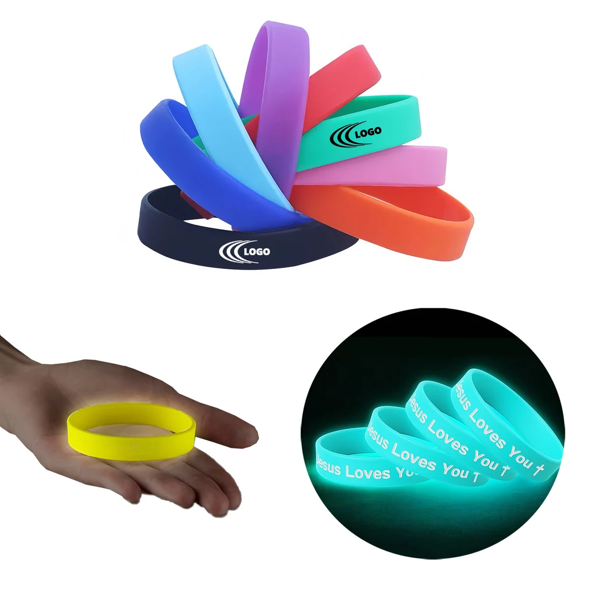 Customizable Glow-in-the-Dark Silicone Band 1