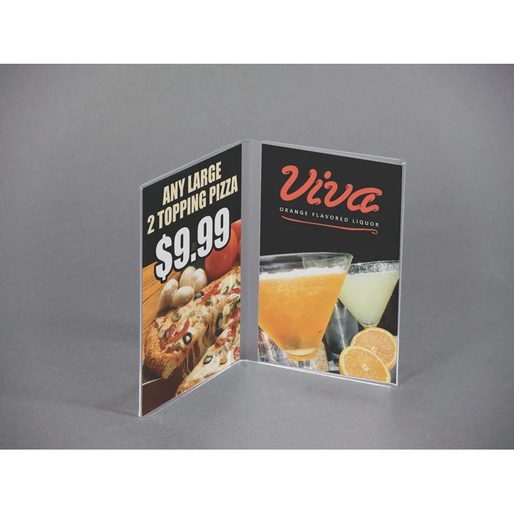 Bi-Fold Countertop Sign Holder for (2) 8.5 x 11 Inserts 1
