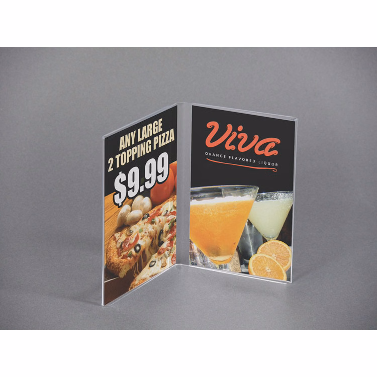 Bi-Fold Countertop Sign Holder for (2) 8.5 x 11 Inserts