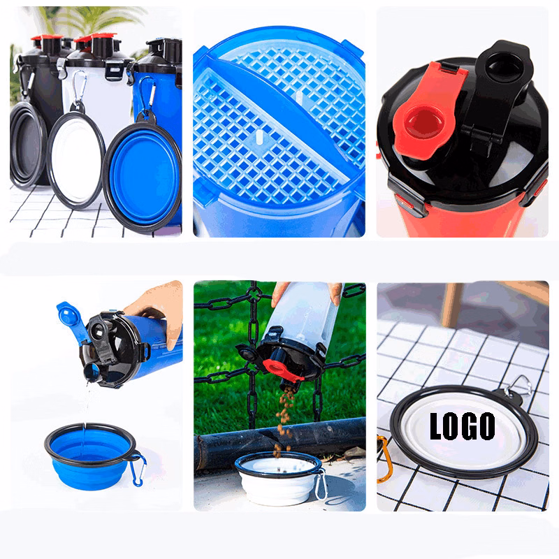 Pet Dog Travel Water Bottle with Collapsible Bowls/ Drinking Cup Dispenser