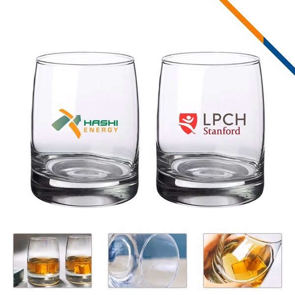 Custom 12 oz Curved Whiskey Glass with Weighted Base — Premium Bar & Restaurant Promo
