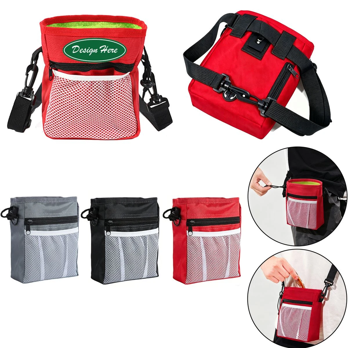 MOQ50 Oxford Fabric Pet Training Treat Waist Pouch 1