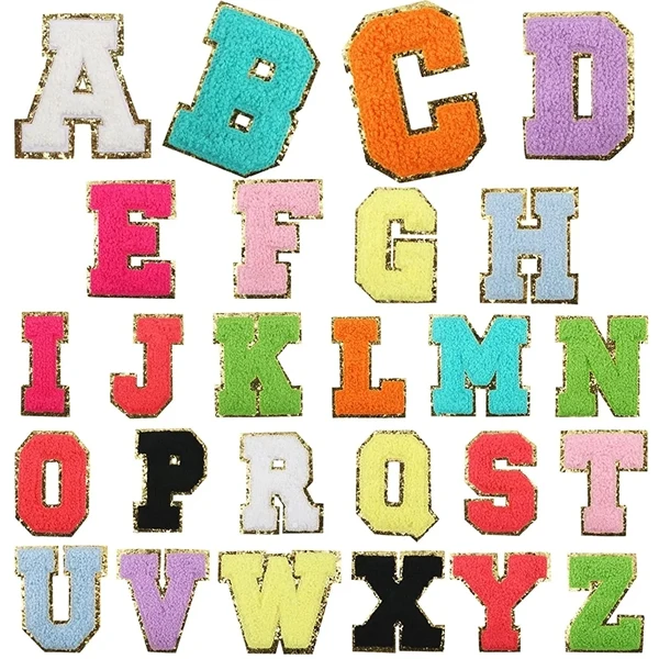 Custom Chenille Letter Iron-On Patches with Adhesive — DIY Apparel Decoration 1