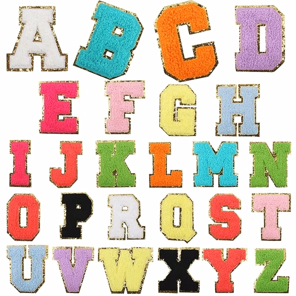 Custom Chenille Letter Iron-On Patches with Adhesive — DIY Apparel Decoration